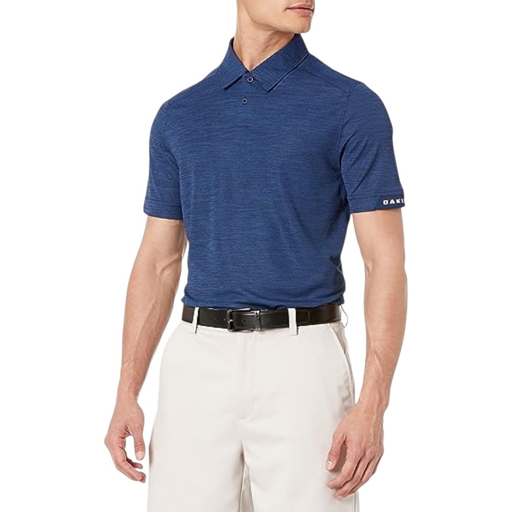 NWT Oakley Men's Size XXL Golf Polo Aero Ellipse 2.0 Short Sleeve Shirt Blue New